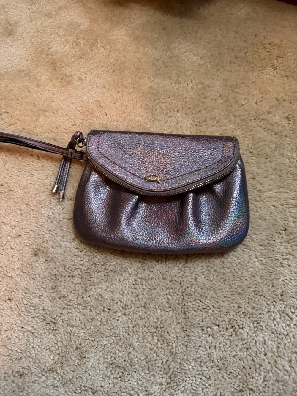 Juicy Couture Iridescent Brown Metallic Wristlet Clutch